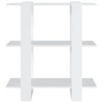 vidaXL Knižnica/deliaca stena biela 80x30x87 cm – Obrázok 5