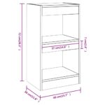 vidaXL Knižnica/deliaca stena betónová sivá 40x30x72 cm – Obrázok 7