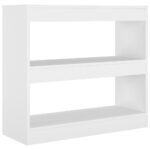 vidaXL Knižnica/deliaca stena biela 80x30x72 cm – Obrázok 2