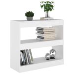 vidaXL Knižnica/deliaca stena biela 80x30x72 cm – Obrázok 3