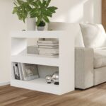 vidaXL Knižnica/deliaca stena biela 80x30x72 cm – Obrázok 4