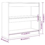 vidaXL Knižnica/deliaca stena biela 80x30x72 cm – Obrázok 7