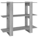 vidaXL Knižnica/deliaca stena sivý dub sonoma 100x30x87 cm – Obrázok 2