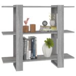 vidaXL Knižnica/deliaca stena sivý dub sonoma 100x30x87 cm – Obrázok 3