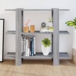 vidaXL Knižnica/deliaca stena sivý dub sonoma 100x30x87 cm – Obrázok 4