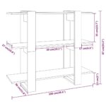vidaXL Knižnica/deliaca stena sivý dub sonoma 100x30x87 cm – Obrázok 7