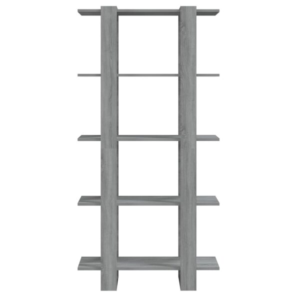 vidaXL Knižnica/deliaca stena sivý dub sonoma 80x30x160cm drevotrieska – Obrázok 5