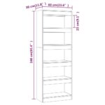 vidaXL Knižnica/deliaca stena sivá sonoma 60x30x166cm kompozitné drevo – Obrázok 7