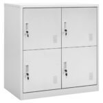 vidaXL Uzamykacie skrinky 2 ks bledosivé 90x45x92,5 cm oceľová – Obrázok 2