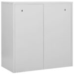 vidaXL Uzamykacie skrinky 5 ks bledosivé a červené 90x45x92,5 cm oceľové – Obrázok 6