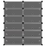 vidaXL Stojan na topánky čierny 94,5x36,5x106 cm PP – Obrázok 3