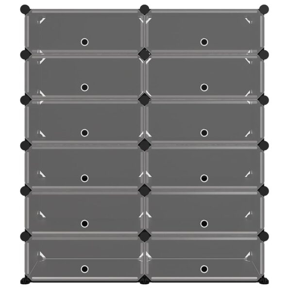 vidaXL Stojan na topánky čierny 94,5x36,5x106 cm PP – Obrázok 3