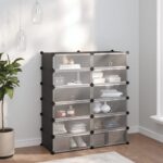 vidaXL Stojan na topánky čierny 94,5x36,5x106 cm PP