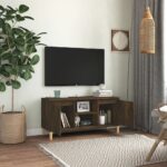 vidaXL TV stolík nohy z dreva farba dubu sonoma 103,5x35x50 cm – Obrázok 3