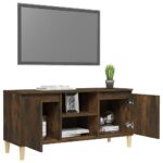 vidaXL TV stolík nohy z dreva farba dubu sonoma 103,5x35x50 cm – Obrázok 4