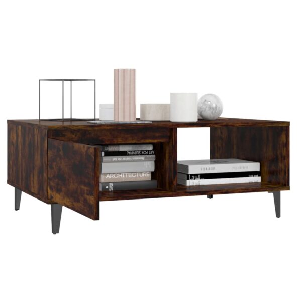 vidaXL Konferenčný stolík údený dub 90x60x35 cm drevotrieska – Obrázok 4