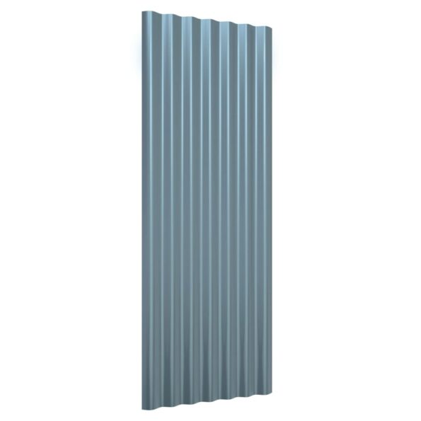 vidaXL Strešné panely 12 ks práškovaná oceľ sivá 100x36 cm – Obrázok 3