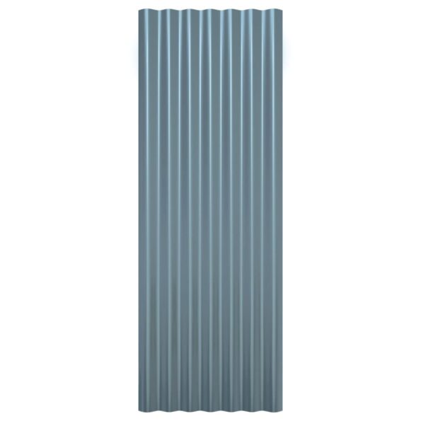 vidaXL Strešné panely 12 ks práškovaná oceľ sivá 100x36 cm – Obrázok 4