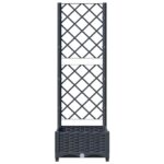 vidaXL Záhradný kvetináč s mriežkou tmavosivý 40x40x121,5 cm PP – Obrázok 4