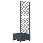 vidaXL Záhradný kvetináč s mriežkou tmavosivý 40x40x121,5 cm PP – Obrázok 6