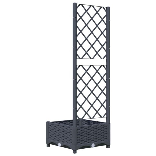 vidaXL Záhradný kvetináč s mriežkou tmavosivý 40x40x121,5 cm PP – Obrázok 6