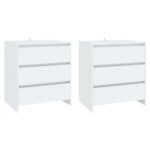 vidaXL 3-dielna komoda biela spracované drevo – Obrázok 4