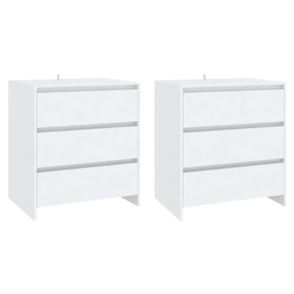 vidaXL 3-dielna komoda biela spracované drevo – Obrázok 4