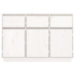 vidaXL Komoda biela 110x34x75 cm borovicový masív – Obrázok 6
