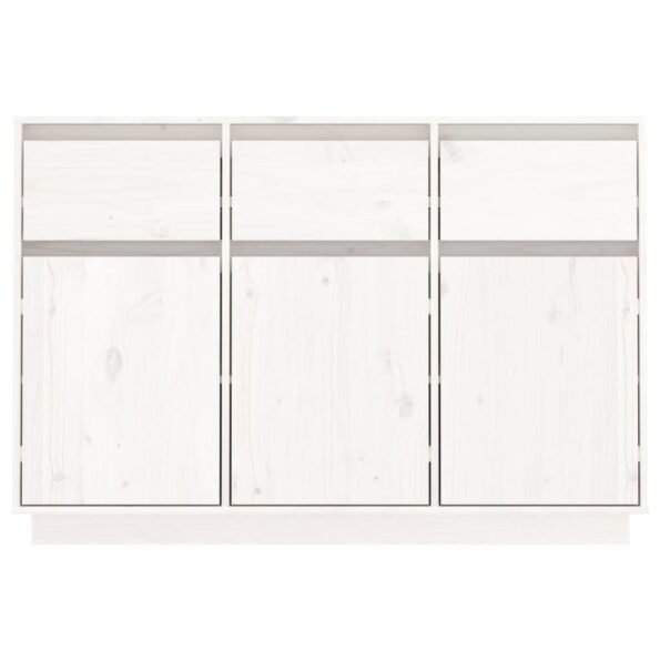 vidaXL Komoda biela 110x34x75 cm borovicový masív – Obrázok 6