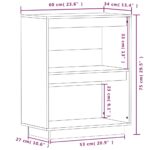 vidaXL Konzolová skrinka medovo-hnedá 60x34x75 cm masívna borovica – Obrázok 8