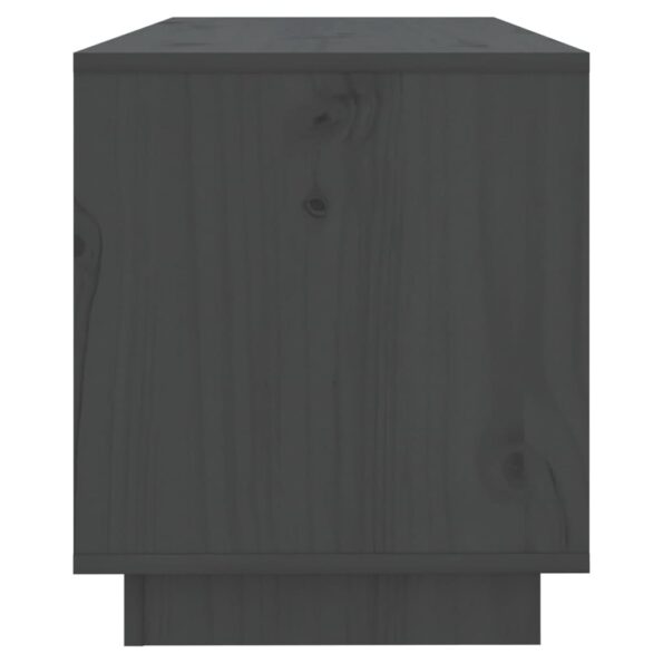 vidaXL TV skrinka sivá 74x34x40 cm masívna borovica – Obrázok 8