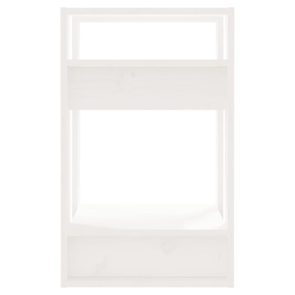 vidaXL Knižnica/deliaca stena biela 41x35x57 cm masívna borovica – Obrázok 6