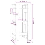 vidaXL Knižnica/deliaca stena biela 41x35x91 cm masívna borovica – Obrázok 8