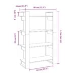 vidaXL Knižnica/deliaca stena sivá 80x35x125 cm masívna borovica – Obrázok 8