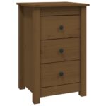 vidaXL Nočné stolíky 2 ks medovohnedé 40x35x61,5 cm borovicový masív – Obrázok 3