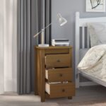 vidaXL Nočné stolíky 2 ks medovohnedé 40x35x61,5 cm borovicový masív – Obrázok 8