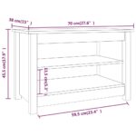 vidaXL Skrinka na topánky medovo-hnedá 70x38x45,5 cm masívna borovica – Obrázok 7