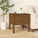 vidaXL Bočné stolíky 2 ks medovo hnedé 50x50x49 cm borovicový masív – Obrázok 4