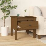 vidaXL Bočné stolíky 2 ks medovo hnedé 50x50x49 cm borovicový masív – Obrázok 5