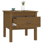 vidaXL Bočné stolíky 2 ks medovo hnedé 50x50x49 cm borovicový masív – Obrázok 7