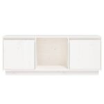 vidaXL TV skrinka biela 110,5x35x44 cm masívna borovica – Obrázok 6