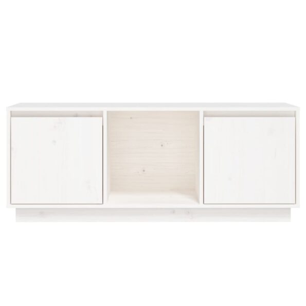 vidaXL TV skrinka biela 110,5x35x44 cm masívna borovica – Obrázok 6