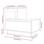 vidaXL Nočné stolíky 2 ks biele 60x34x51 cm masívne borovicové drevo – Obrázok 12