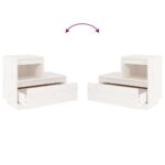 vidaXL Nočné stolíky 2 ks biele 60x34x51 cm masívne borovicové drevo – Obrázok 7