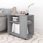 vidaXL Príručný stolík sivý dub sonoma 70x35x55 cm spracované drevo – Obrázok 3