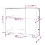 vidaXL Príručný stolík sivý dub sonoma 70x35x55 cm spracované drevo – Obrázok 7