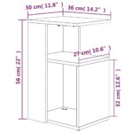 vidaXL Príručný stolík sivý dub sonoma 36x30x56 cm spracované drevo – Obrázok 6