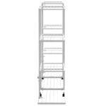 vidaXL Stojan na kvety s kolieskami 94,5x24,5x91,5 cm biely železný – Obrázok 4