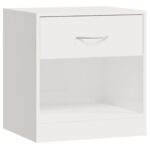 vidaXL Nočné stolíky 2 ks so zásuvkou lesklé biele – Obrázok 6