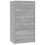 vidaXL Komoda so 6 zásuvkami sivá sonoma 50x34x96 cm spracované drevo – Obrázok 2